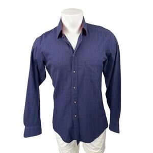 Camicissima Men's Navy Blue Trendy Long Sleeve Button Down Dress Shirt Top Sz M